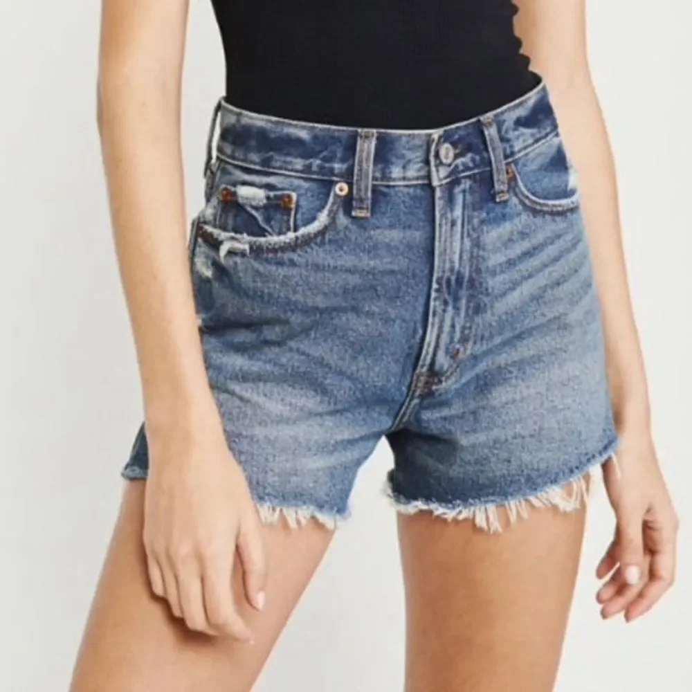 Abercrombie & Fitch Annie High Rise Denim Shorts